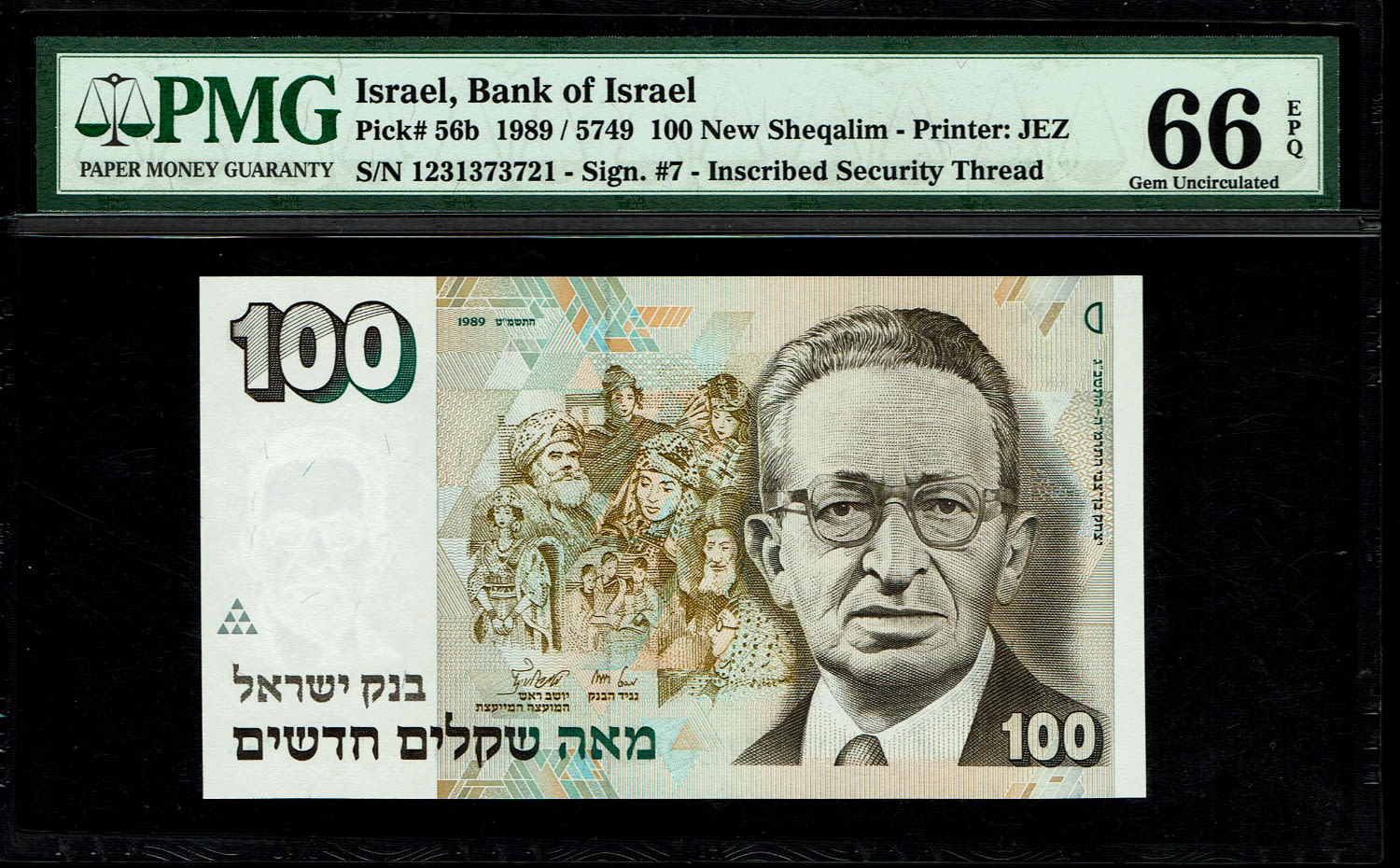Israel - 100 New Shekel 1989 - PMG 66 EPQ
In 1985, following high inflation, it was decided to ... - 1 0