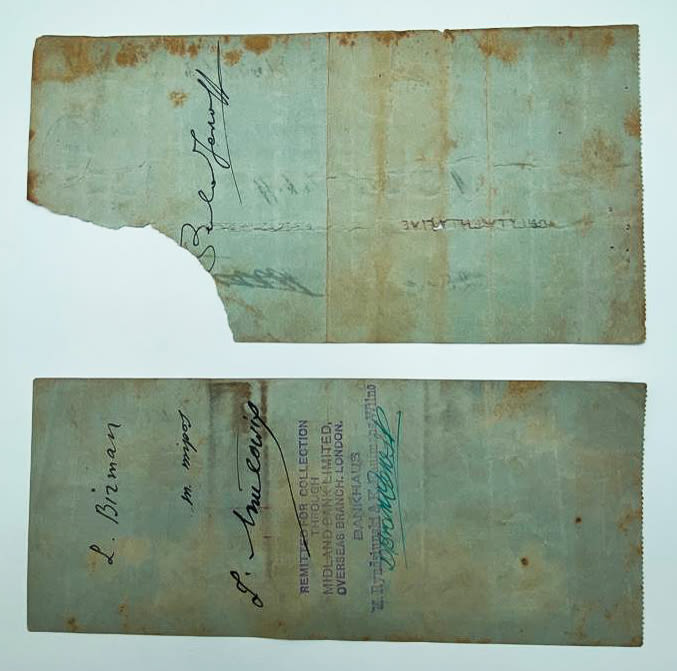 Israel / Palestine - A pair of cheques Anglo-Palestine, London branch - 1934, 1938. As you can see in the ... - 1 1