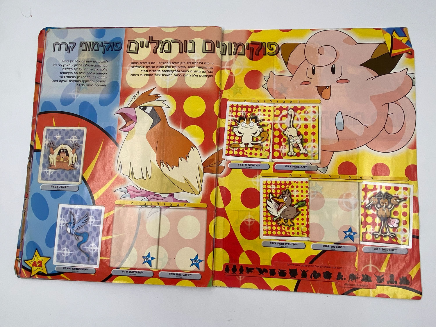 אלבומי מדבקות - אלבום מדבקות פוקימון, האלבום הראשון שיצא - עברית
יש קרע בכריכה מקדימה שתוקן - כמעט ... - 1 15