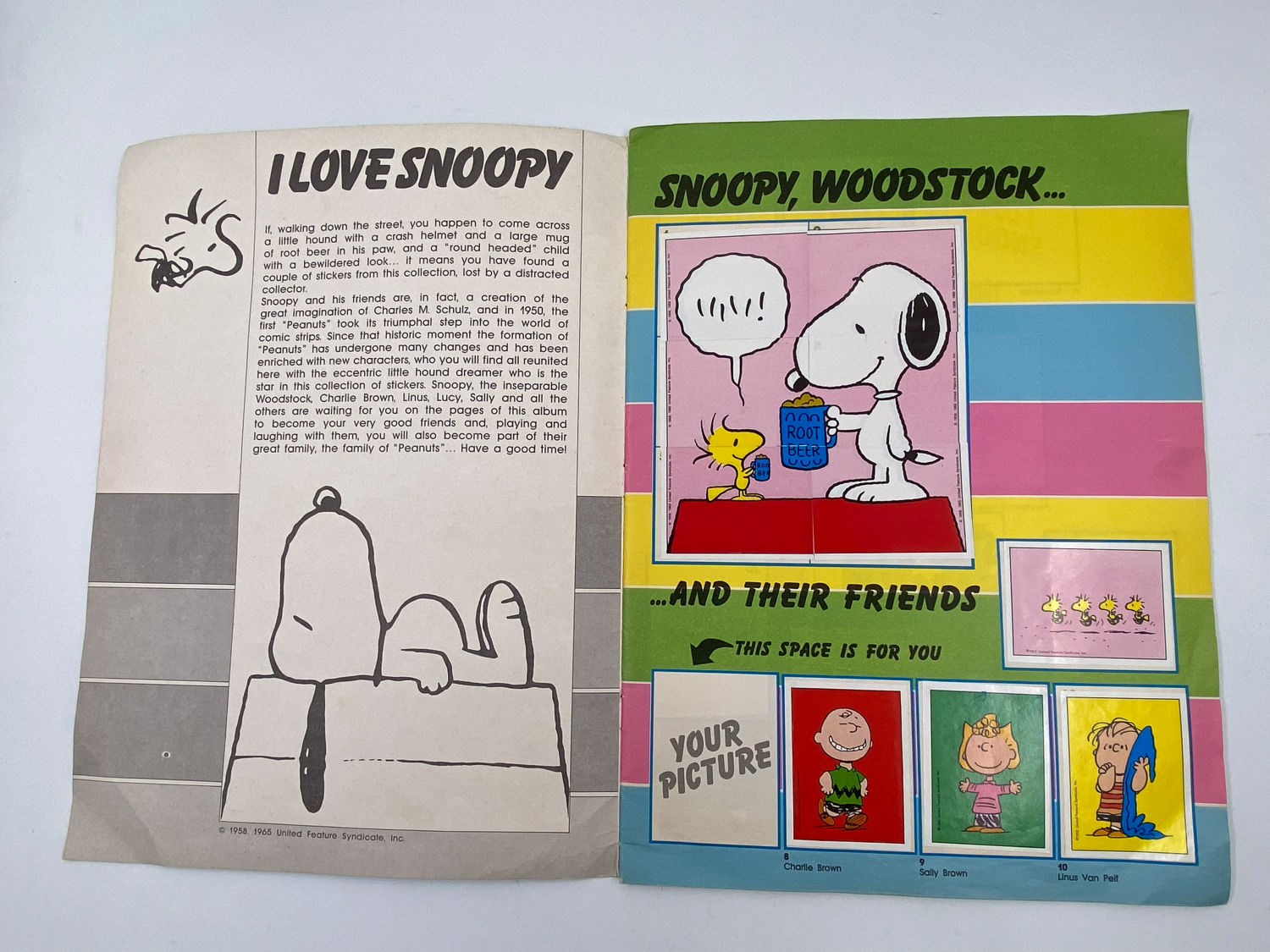 אלבומי מדבקות - אלבום מדבקות סנופי, "I love Snoopy", אנגלית - מלא - קשה להשגה
סנופי הוא שם כלב הביגל של ... - 1 11