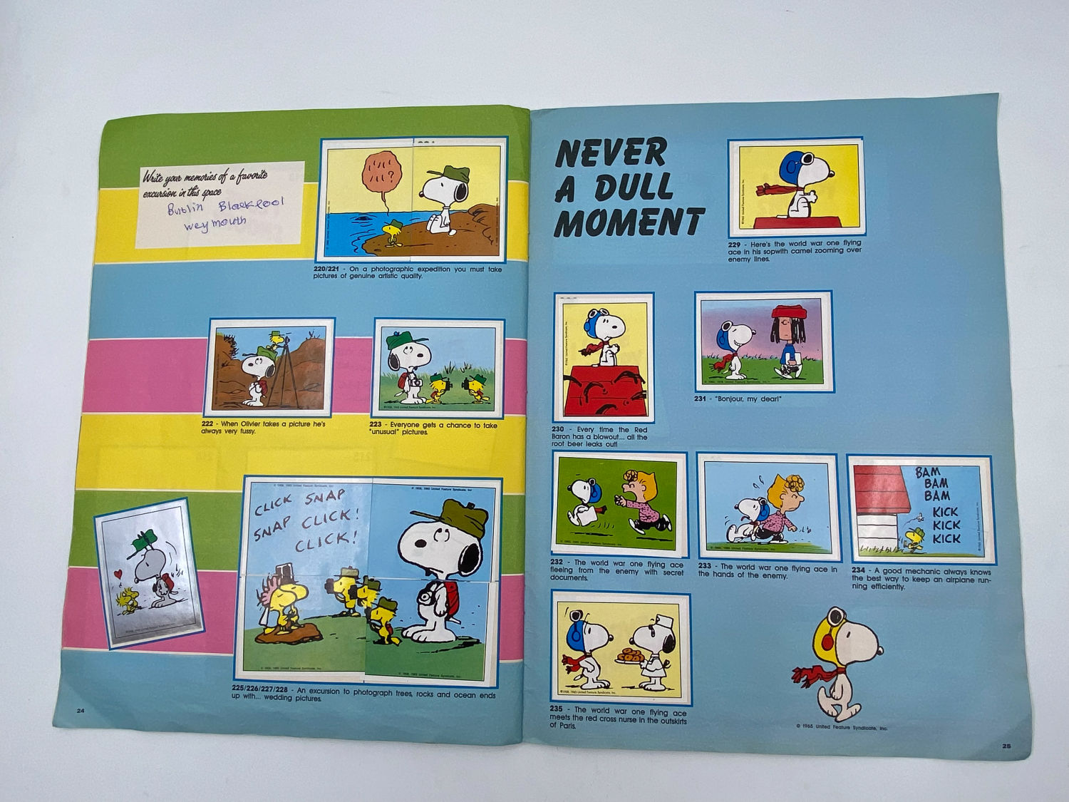 אלבומי מדבקות - אלבום מדבקות סנופי, "I love Snoopy", אנגלית - מלא - קשה להשגה
סנופי הוא שם כלב הביגל של ... - 1 5