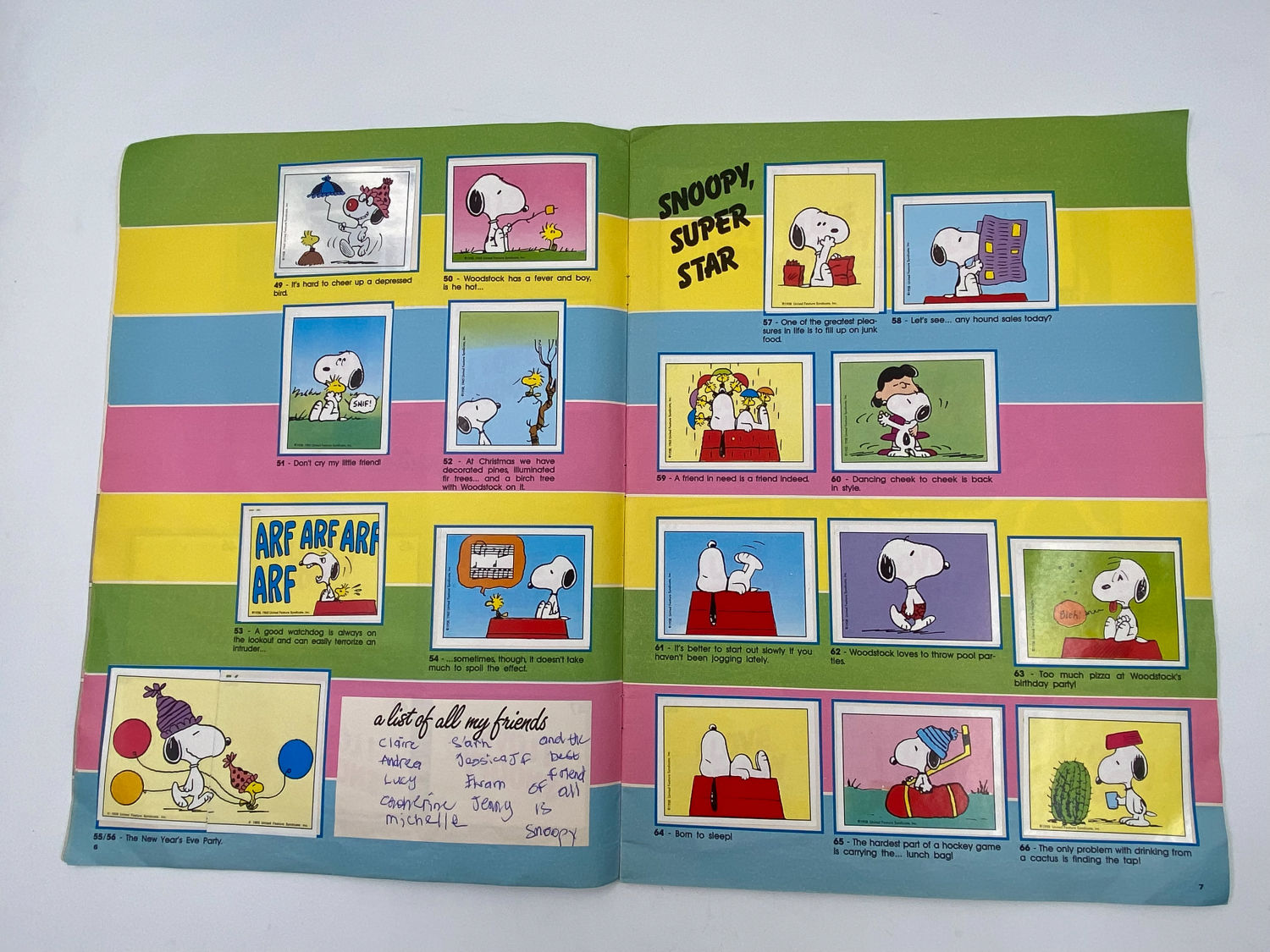 אלבומי מדבקות - אלבום מדבקות סנופי, "I love Snoopy", אנגלית - מלא - קשה להשגה
סנופי הוא שם כלב הביגל של ... - 1 14