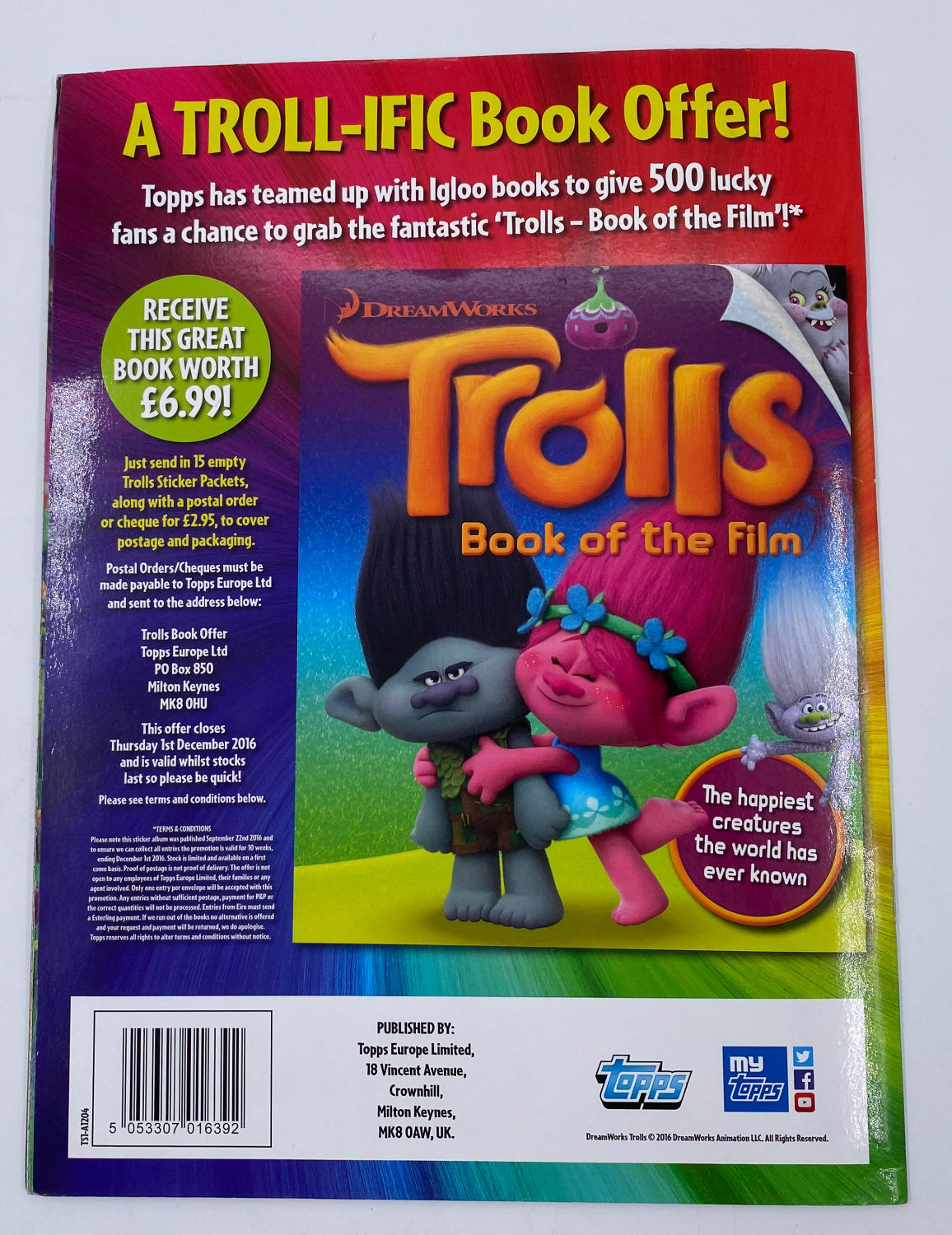 אלבומי מדבקות - טרולים, "Trolls", אנגלית - מלא
טרולים הוא סרט אנימציה קומי מוזיקלי אמריקאי בתלת-ממד ... - 1 10