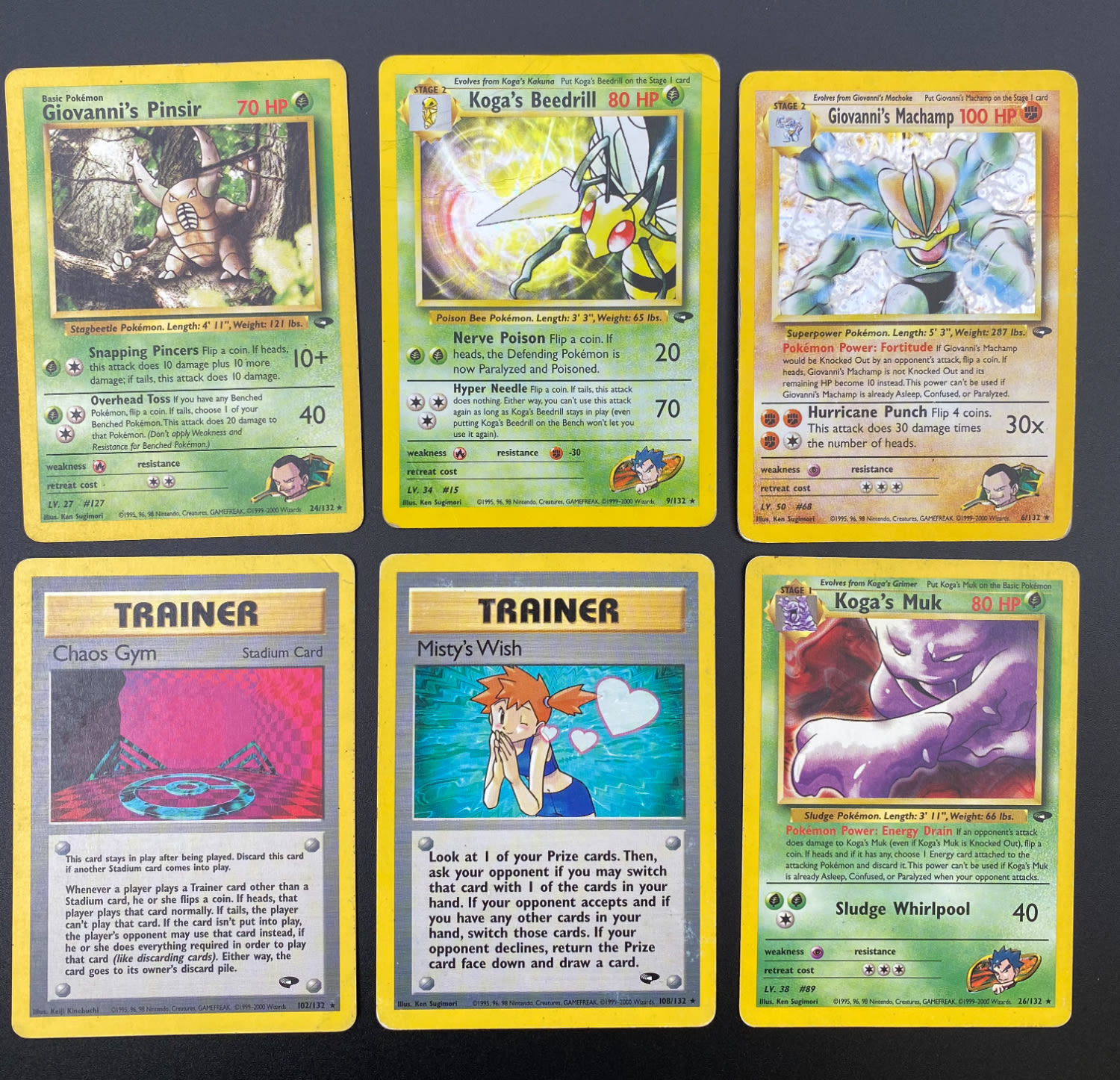 קלפי איסוף - לוט 15 קלפי פוקימון באנגלית - Rare + Holo Rare - Used - מהסטים Gym Heroes, Gym ... - 1 3