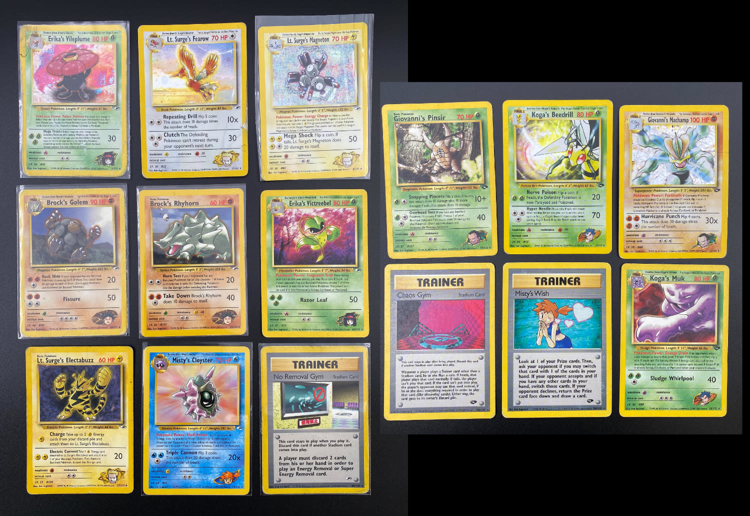 קלפי איסוף - לוט 15 קלפי פוקימון באנגלית - Rare + Holo Rare - Used - מהסטים Gym Heroes, Gym ... - 1 0