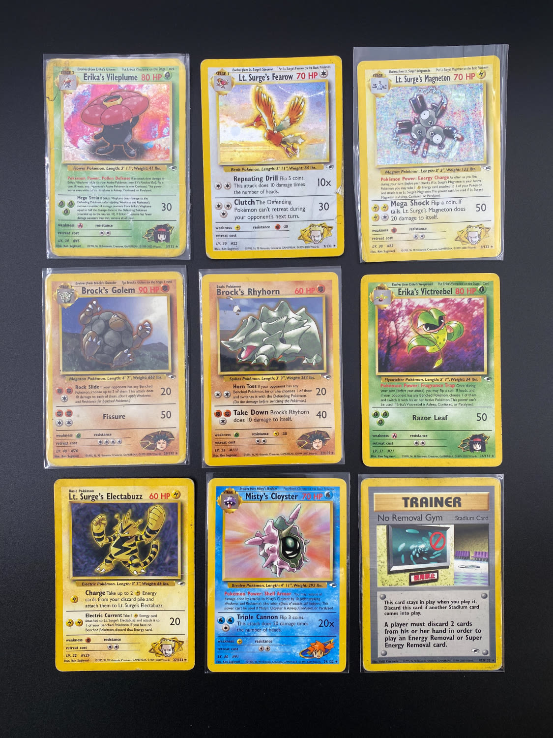קלפי איסוף - לוט 15 קלפי פוקימון באנגלית - Rare + Holo Rare - Used - מהסטים Gym Heroes, Gym ... - 1 1