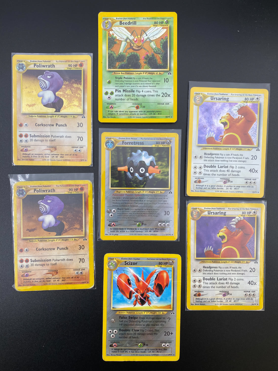 קלפי איסוף - לוט של 12 קלפי פוקיומן באנגלית - Rare + Holo Rare - Used - Neo Discovery and Legendary ... - 1 1