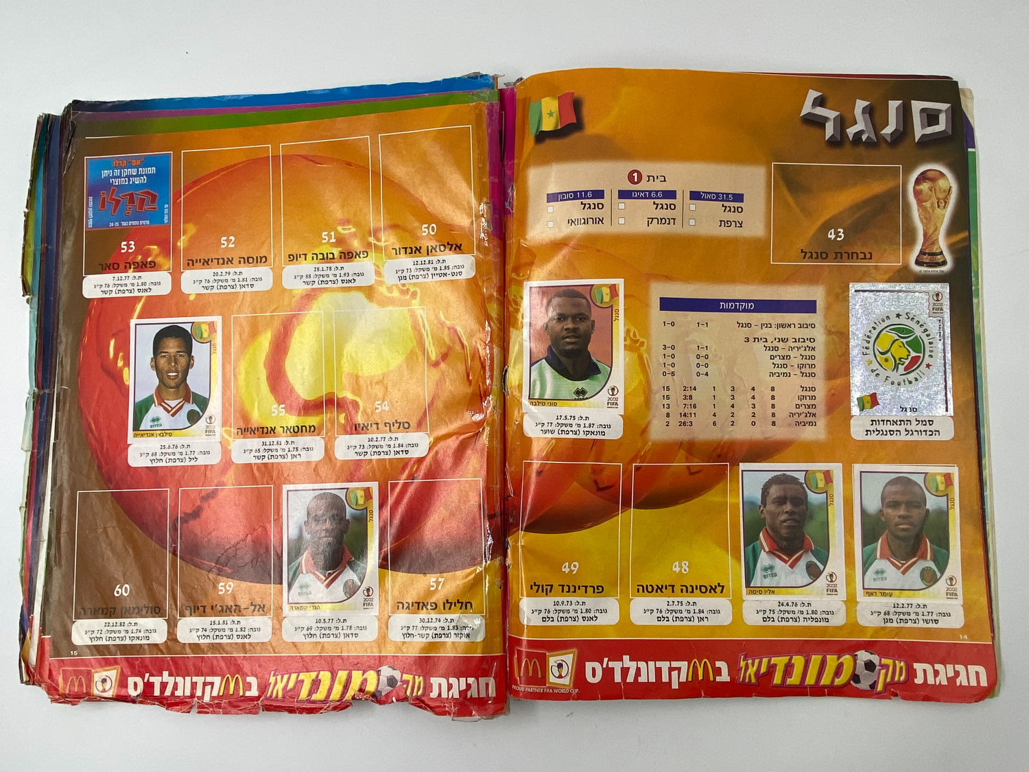 אלבומי מדבקות - אלבום סופרגול מונדיאל 2002, קוריאה יפן - מצב גרוע מאוד, מומלץ לקנות להשלמת מדבקות ... - 1 49
