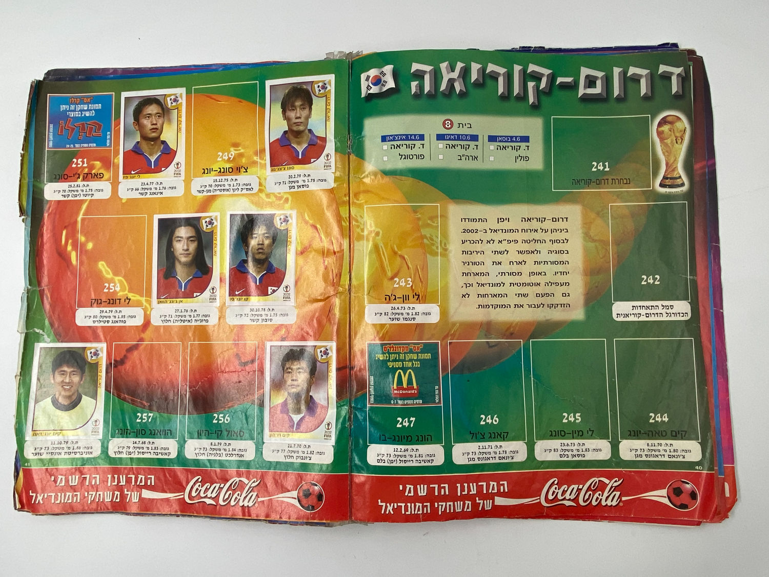 אלבומי מדבקות - אלבום סופרגול מונדיאל 2002, קוריאה יפן - מצב גרוע מאוד, מומלץ לקנות להשלמת מדבקות ... - 1 13
