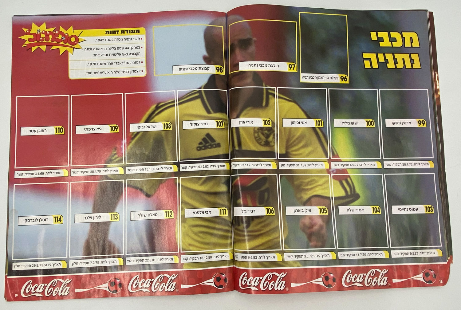 אלבומי מדבקות - אלבום סופרגול 2003, ריק - נזק לחלק הקדמי של הכריכה
סוּפרגוֹל הוא שמו של אלבום איסוף ... - 1 1