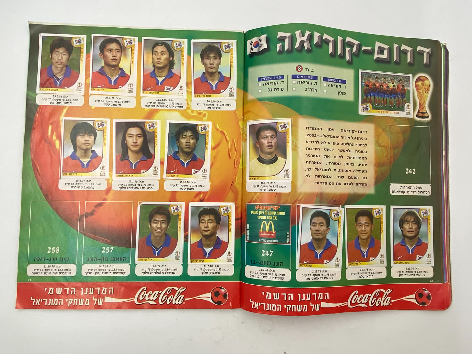 אלבומי מדבקות - אלבום סופרגול מונדיאל 2002 - קוריאה יפן
שימו לב - חסרים מספר עמודים, עמ' 42 עד עמ' 54. ... - 1 20