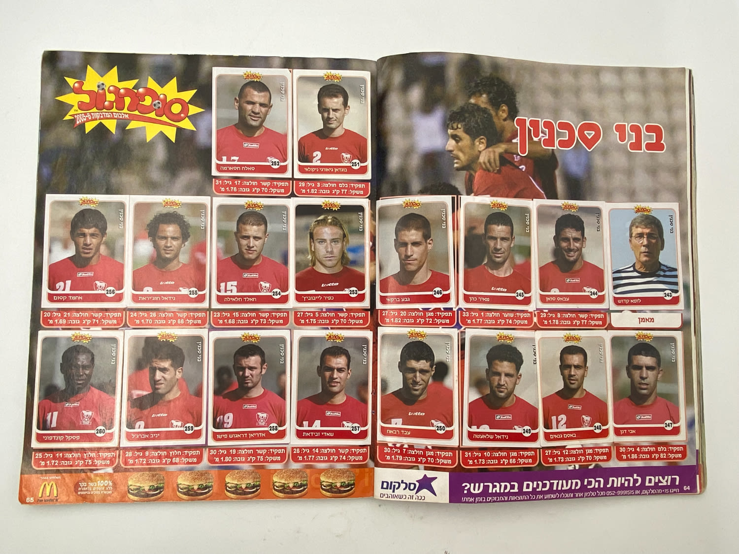 אלבומי מדבקות - אלבום סופרגול 2005-2006 - מלא ! (חסרים 4 עמודים, מס' 51-54 כולל, אשר מכילים עמודי פרסומות ... - 1 81