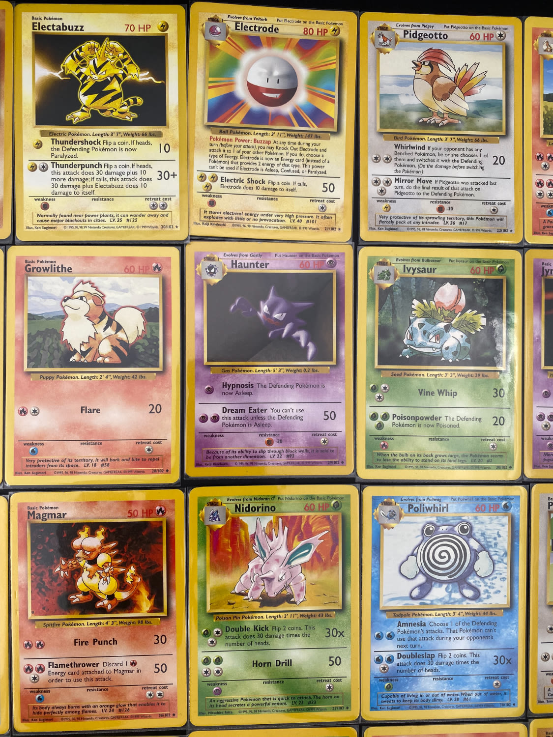 קלפי איסוף - סט שלם של קלפי פוקימון Base set 1, כולל 16 Holographic cards, מצבים NM-M - כל הקלפים שמורים ... - 1 35