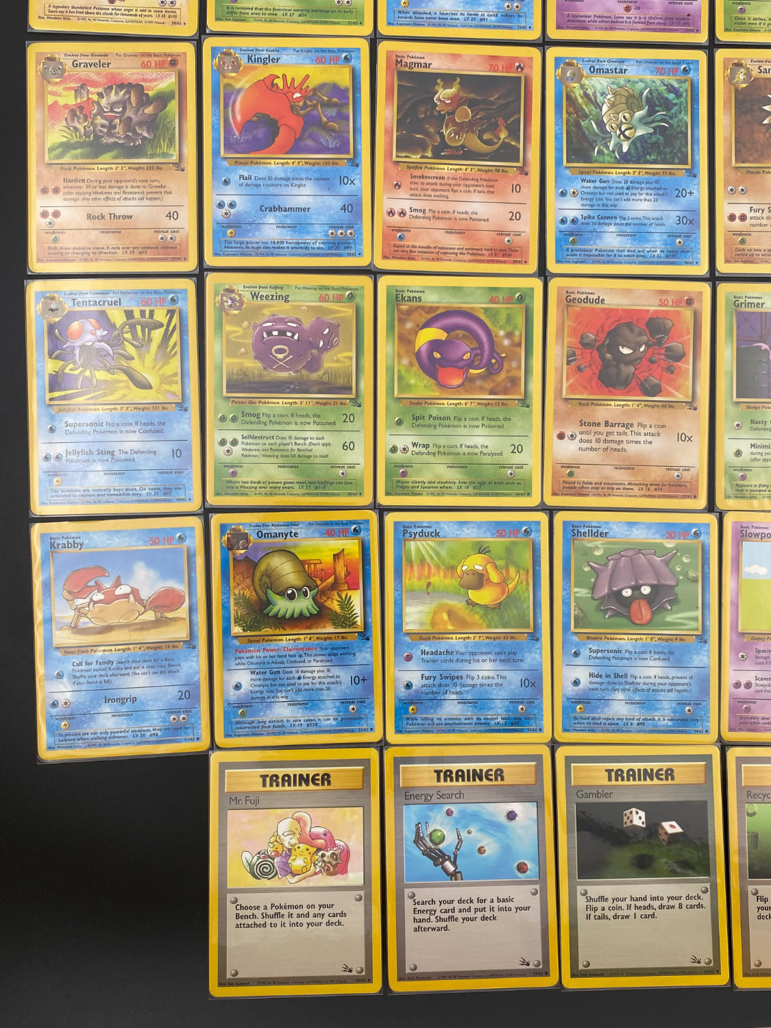 קלפי איסוף - סט שלם של קלפי פוקימון Fossil, כולל 16 Holographic cards, מצבים NM-M - כל הקלפים שמורים בsleeves ... - 1 35