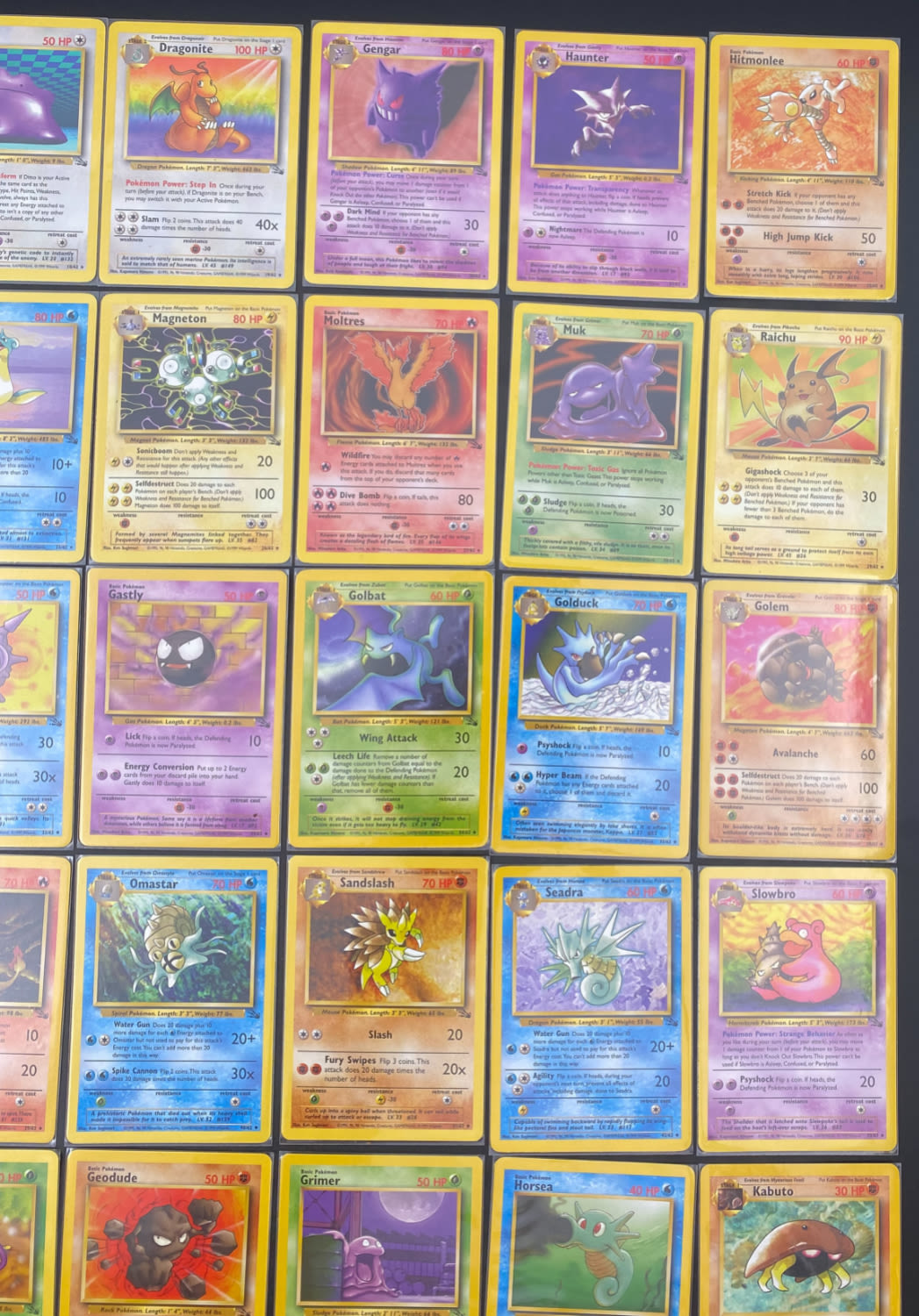 קלפי איסוף - סט שלם של קלפי פוקימון Fossil, כולל 16 Holographic cards, מצבים NM-M - כל הקלפים שמורים בsleeves ... - 1 34