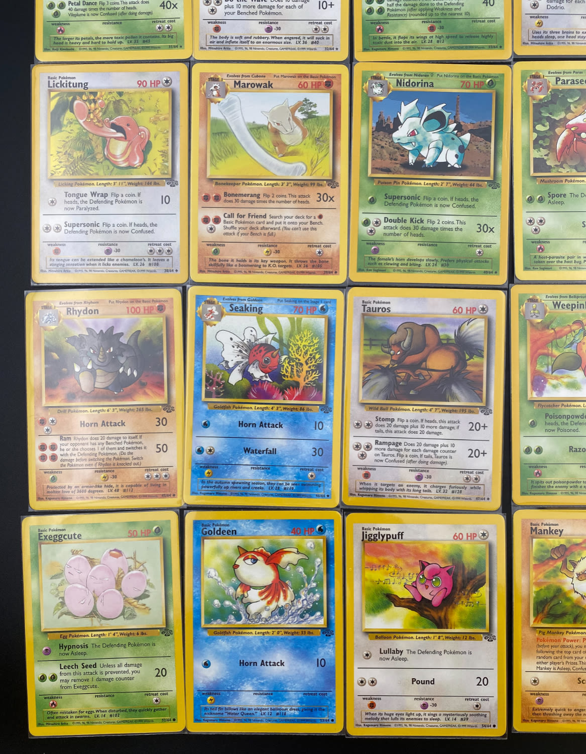 קלפי איסוף - סט שלם של קלפי פוקימון Jungle, כולל 16 Holographic cards, מצבים NM-M - כל הקלפים שמורים בsleeves ... - 1 36