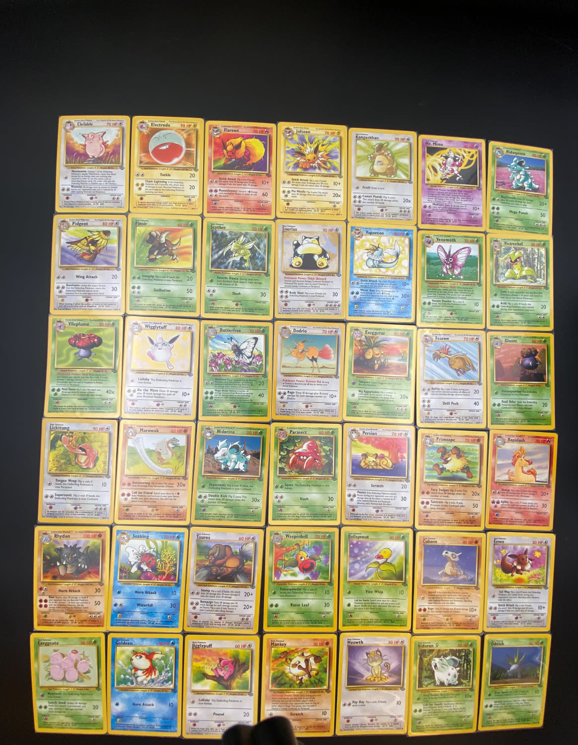 קלפי איסוף - סט שלם של קלפי פוקימון Jungle, כולל 16 Holographic cards, מצבים NM-M - כל הקלפים שמורים בsleeves ... - 1 33