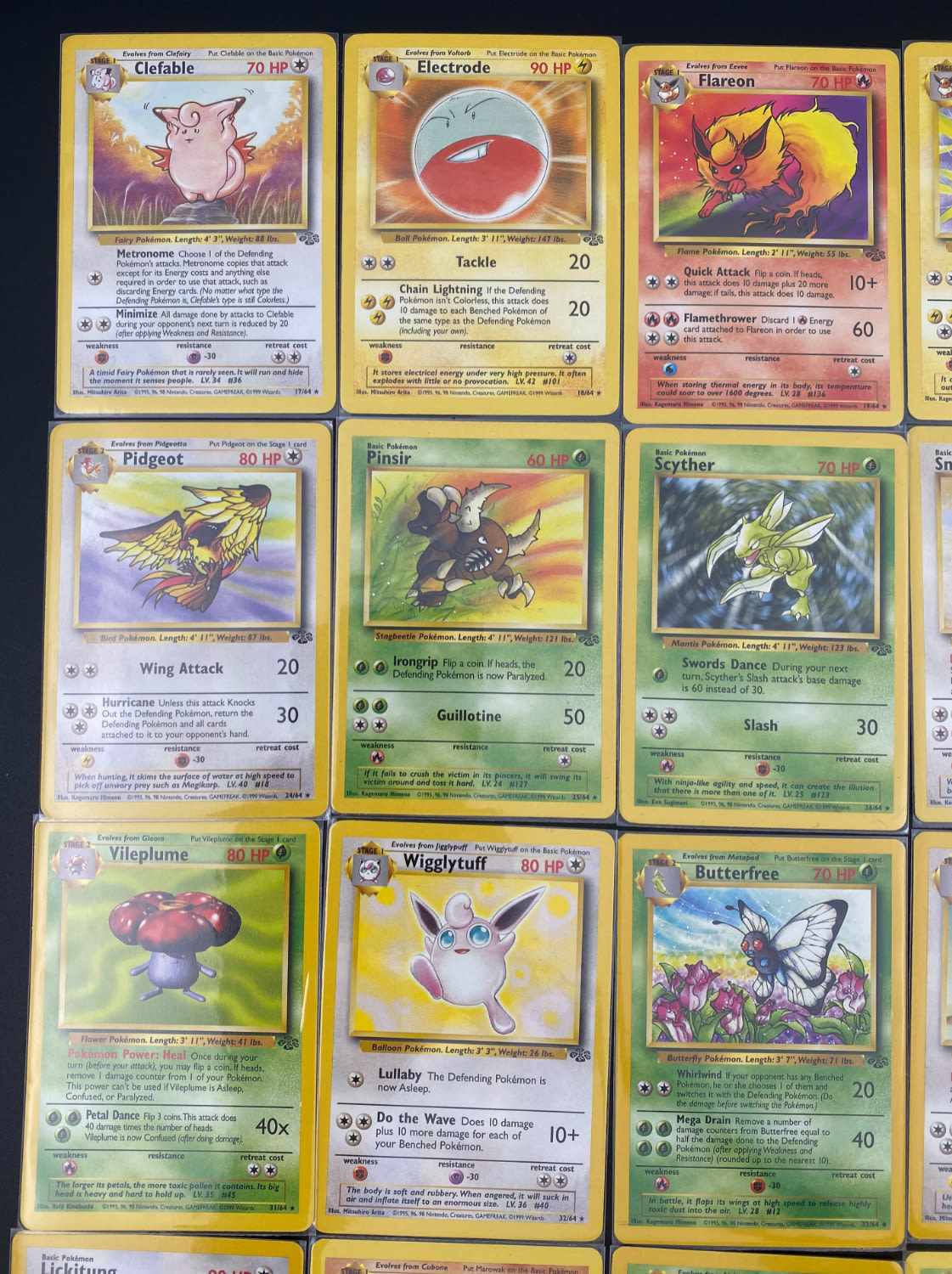 קלפי איסוף - סט שלם של קלפי פוקימון Jungle, כולל 16 Holographic cards, מצבים NM-M - כל הקלפים שמורים בsleeves ... - 1 34