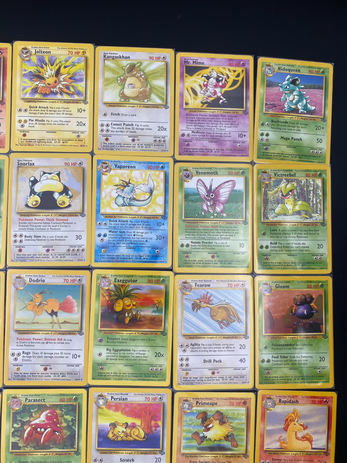 קלפי איסוף - סט שלם של קלפי פוקימון Jungle, כולל 16 Holographic cards, מצבים NM-M - כל הקלפים שמורים בsleeves ... - 1 35
