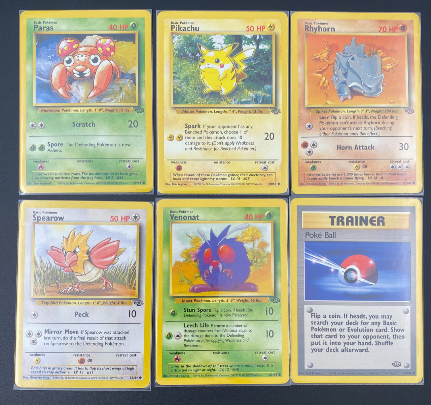 קלפי איסוף - סט שלם של קלפי פוקימון Jungle, כולל 16 Holographic cards, מצבים NM-M - כל הקלפים שמורים בsleeves ... - 1 38