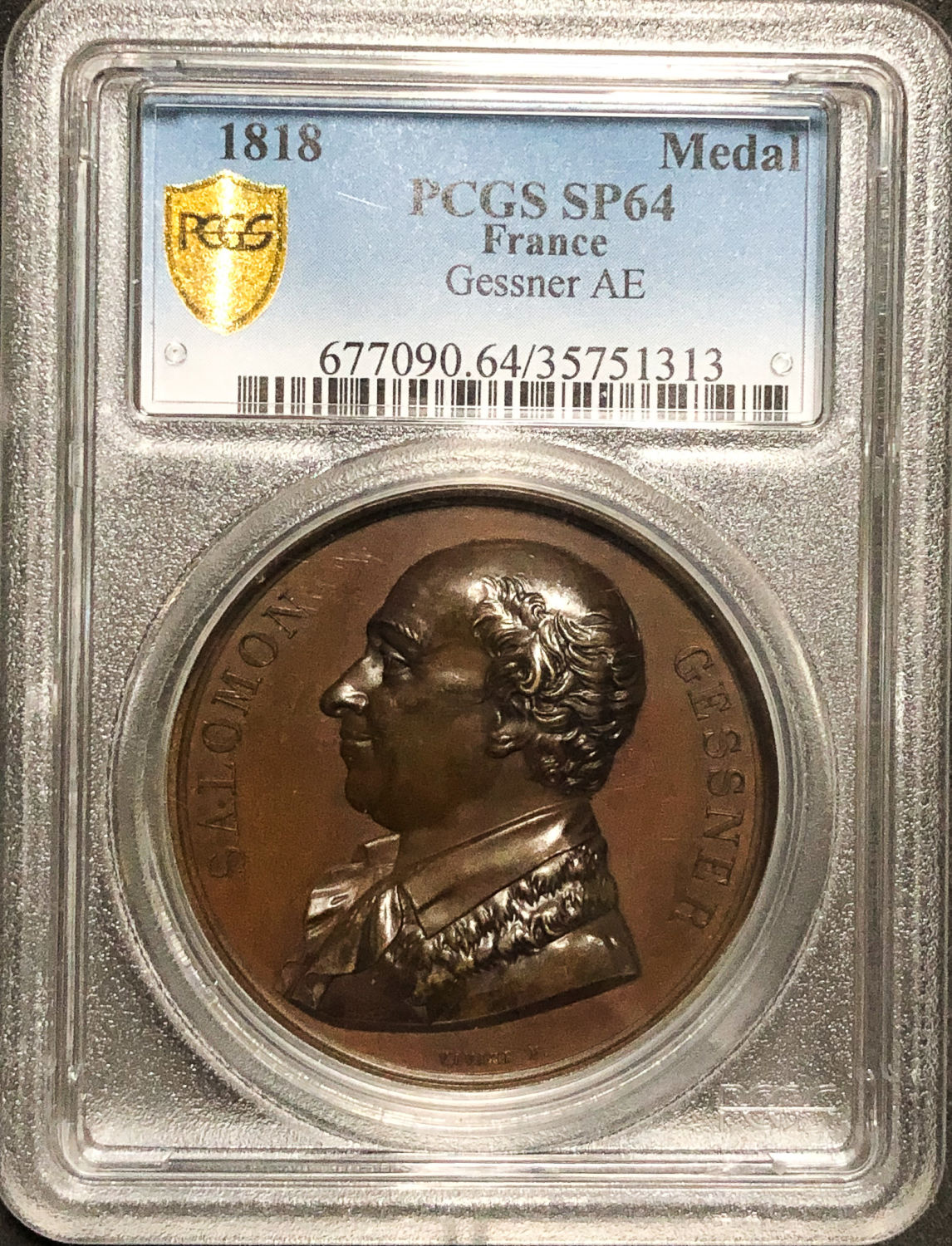 France - Sholomon Genser medal - PCGS SP64. - 1 2
