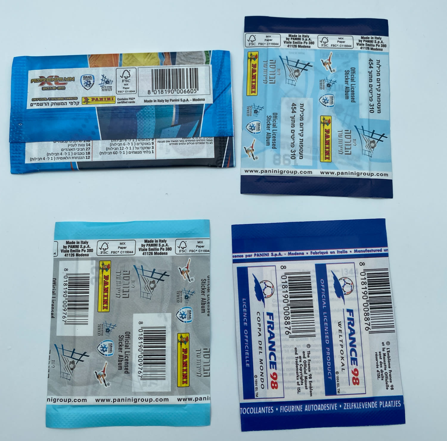 מדבקות לאלבומים - מקבץ 4 מעטפות לאלבום מונדיאל 1998, ליגת הבורסה לניירות ערך עונה 2020-2021, אנדרנלין 2019-2020 - ... - 1 1