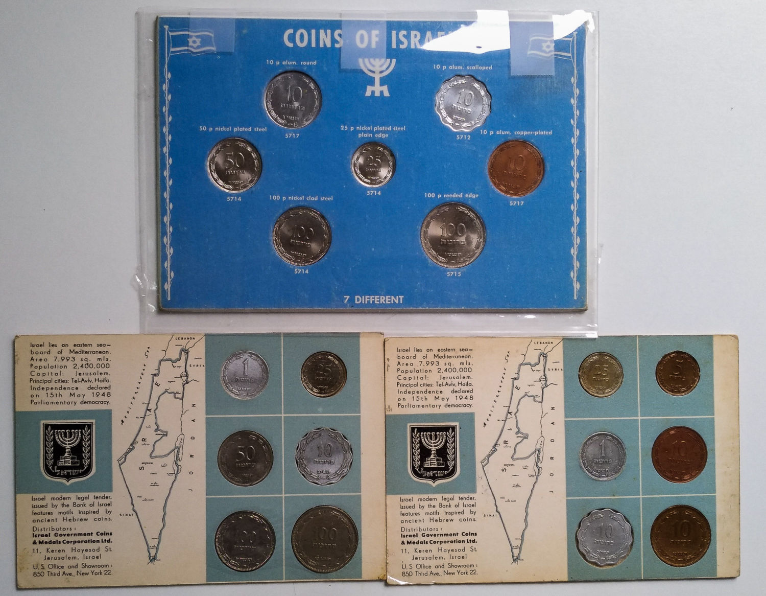 Israel - Lot of private and government coins sets. - 1 11