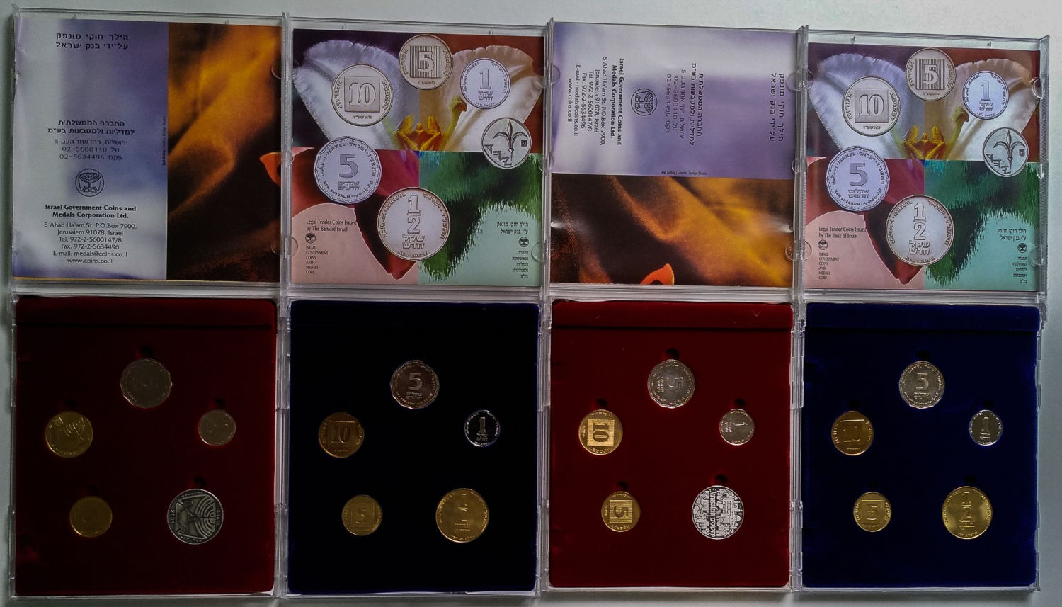 Israel - Lot of private and government coins sets. - 1 16