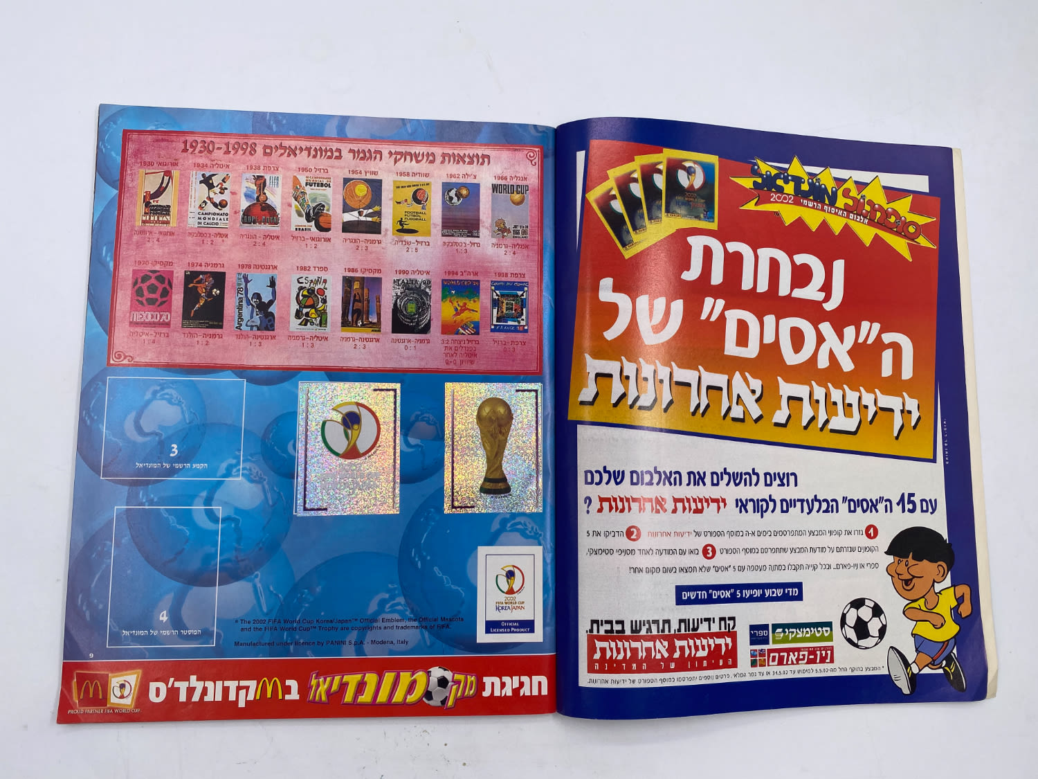 אלבומי מדבקות - אלבום סופרגול מונדיאל 2002 - קוריאה יפן
... - 1 22