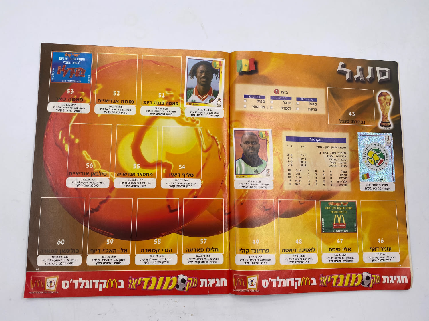 אלבומי מדבקות - אלבום סופרגול מונדיאל 2002 - קוריאה יפן
... - 1 28