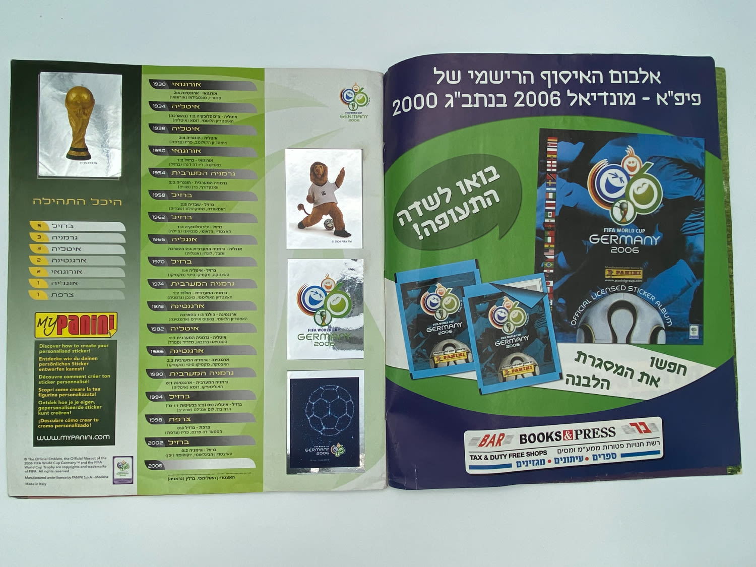 אלבומי מדבקות - אלבום מונדיאל 2006 גרמניה - עברית - הוצאת פניני - 90% מלא - נדיר
סוּפרגוֹל הוא שמו של ... - 1 2