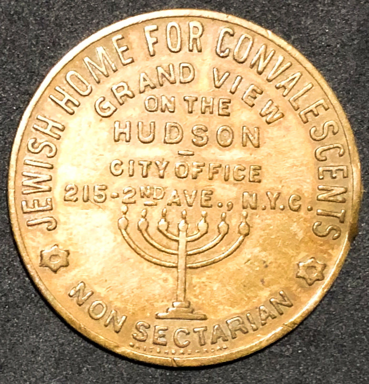 donation token - "Jewish Home for Convalescents". - 1 1