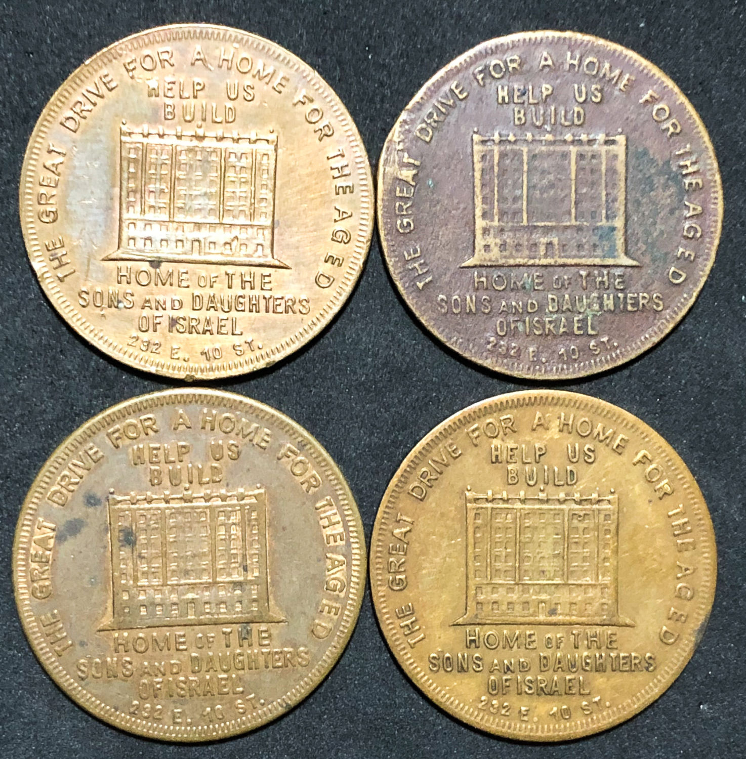 Donation tokens - Jewish aged home. - 1 1