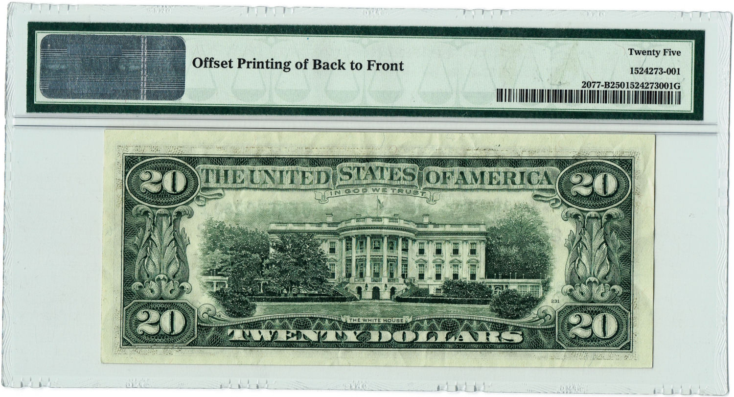 USA - 20 Dollar 1990 - Offset printing error - PMG 25. - 1 1