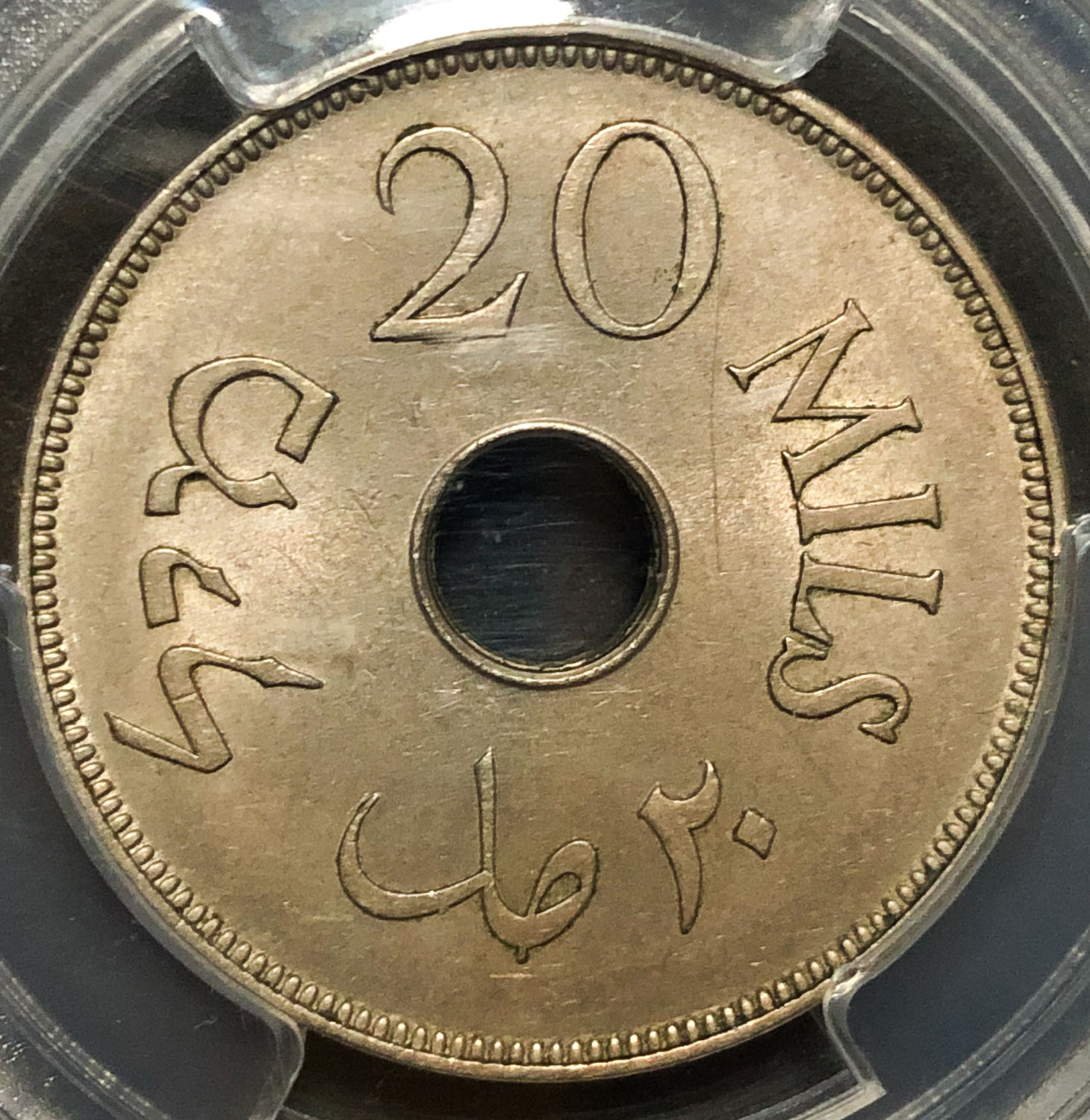 Palestine - 20 Mils 1934 - PCGS UNC DETAILS. - 1 1
