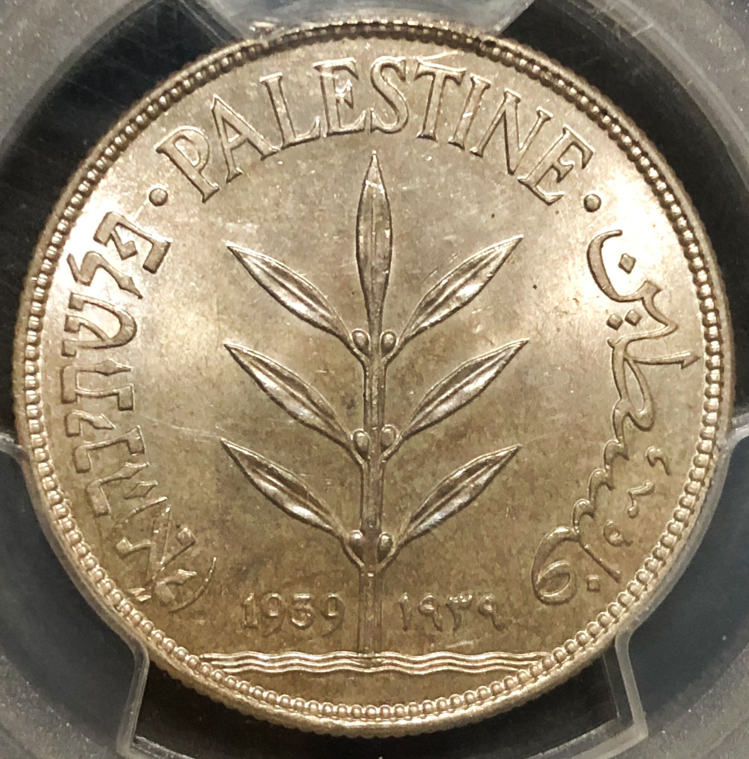 Palestine - 100 Mils 1939 - PCGS MS63. - 1 0