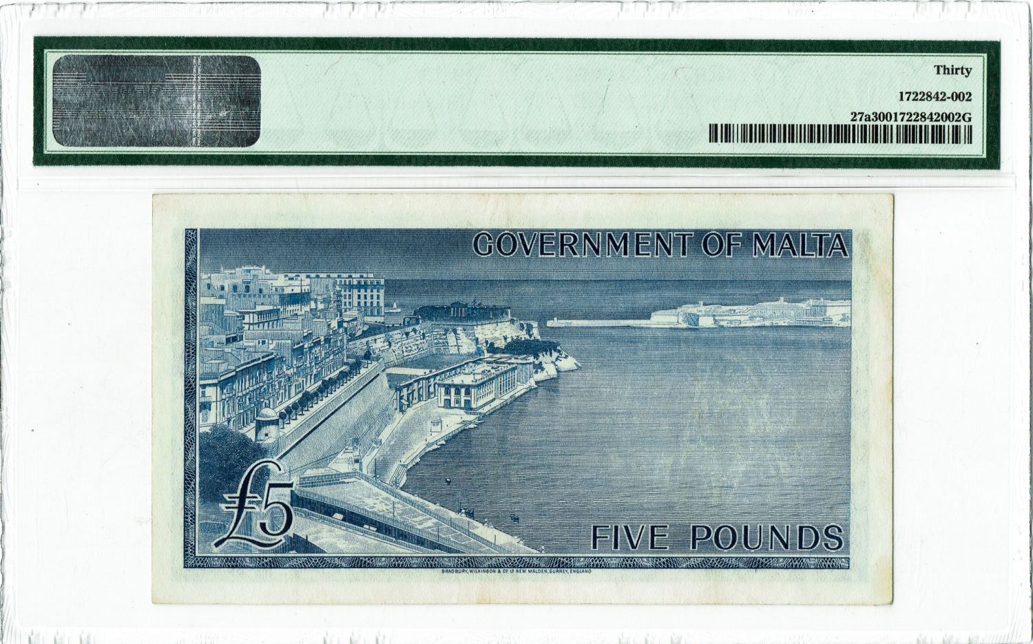 Malta - 5 Pound 1949 - PMG 30 - 1 1