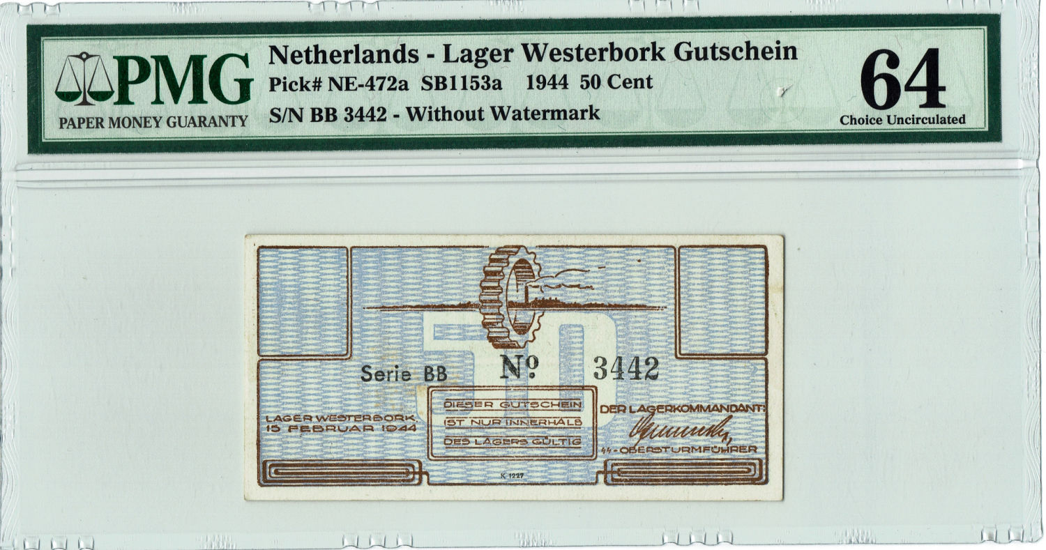 Netherlands - 10, 25, 50, 100 cents 1944 - Westerbork camp - 1 5