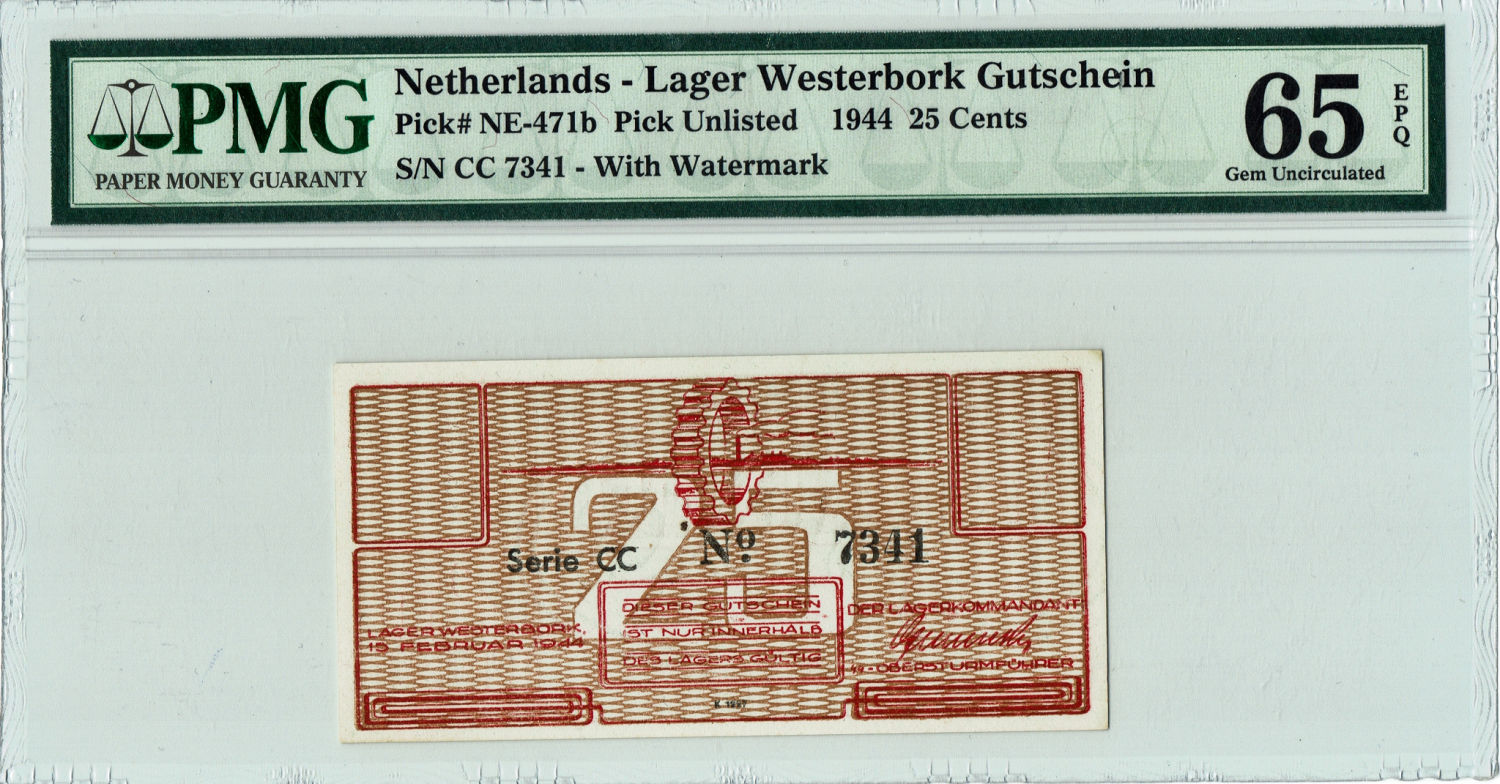 Netherlands - 10, 25, 50, 100 cents 1944 - Westerbork camp - 1 3