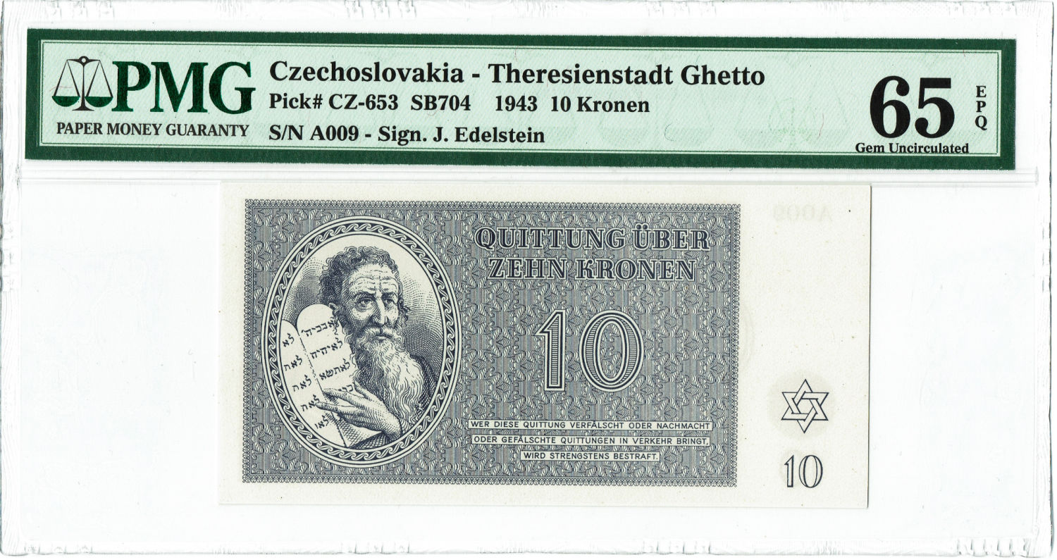 Czechoslovakia - 7 Banknotes 1-100 Kronen 1943 - PMG 64-65 - Theresientadt Ghetto. - 1 7