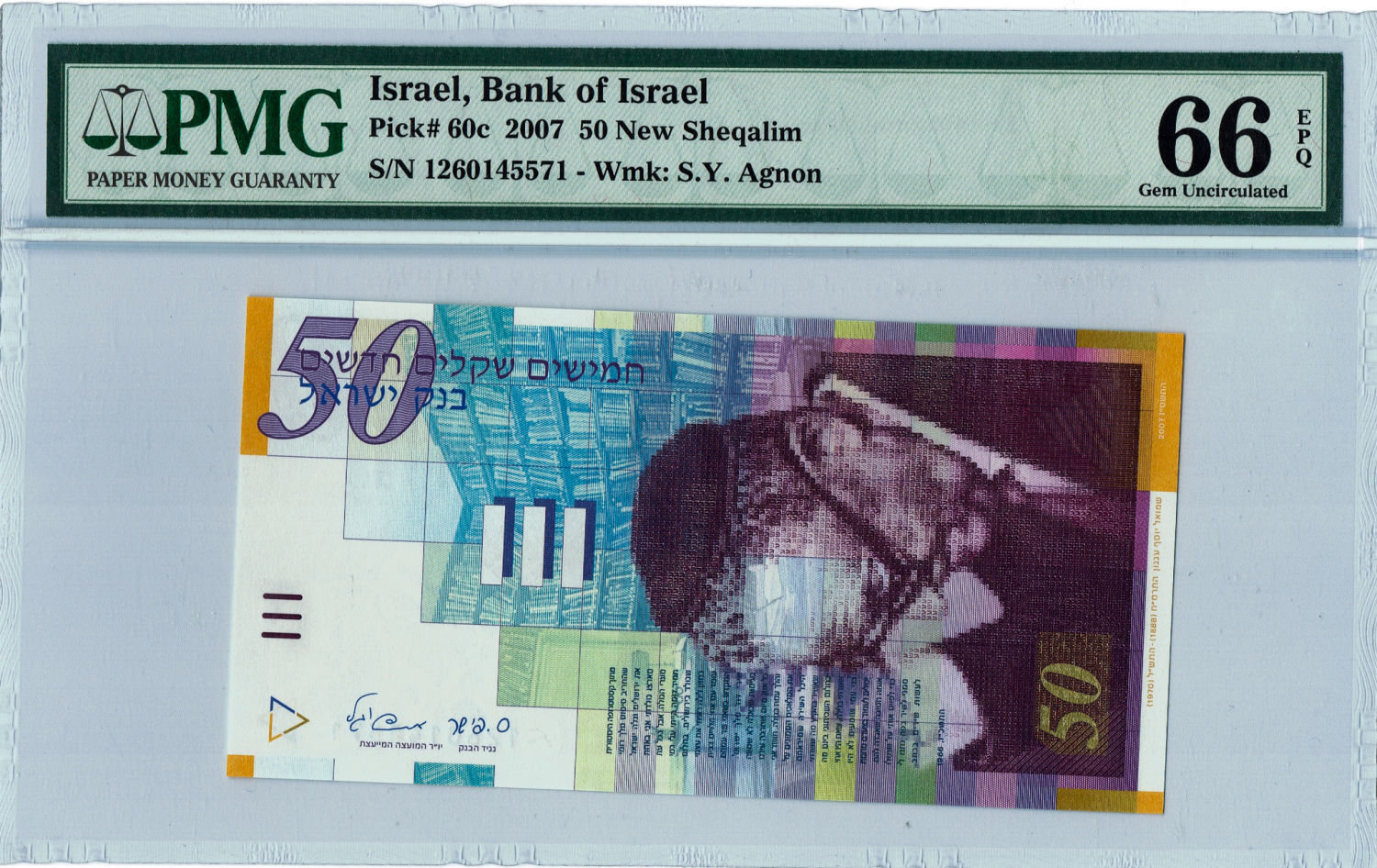 Israel - Lot of 3 graded banknotes - 5,20 and 50 Shekels, diffrent years. - 1 5