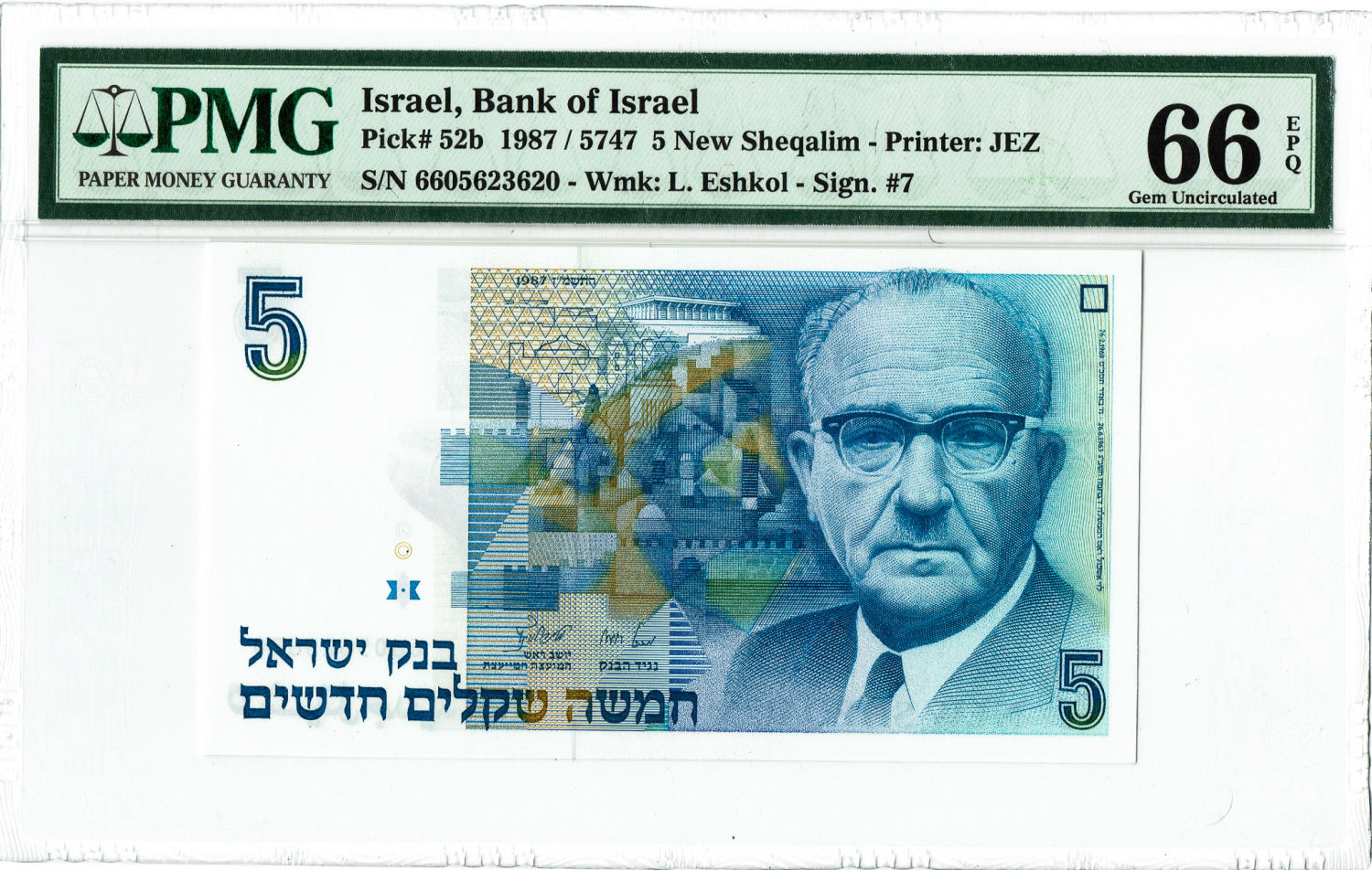 Israel - Lot of 3 graded banknotes - 5,20 and 50 Shekels, diffrent years. - 1 1