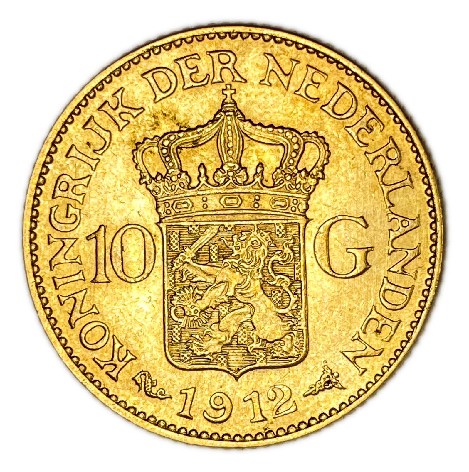 Netherlands – 10 Gulden 1912 – Wilhemina – Gold 900, 6.72g, 22.5mm - 1 0