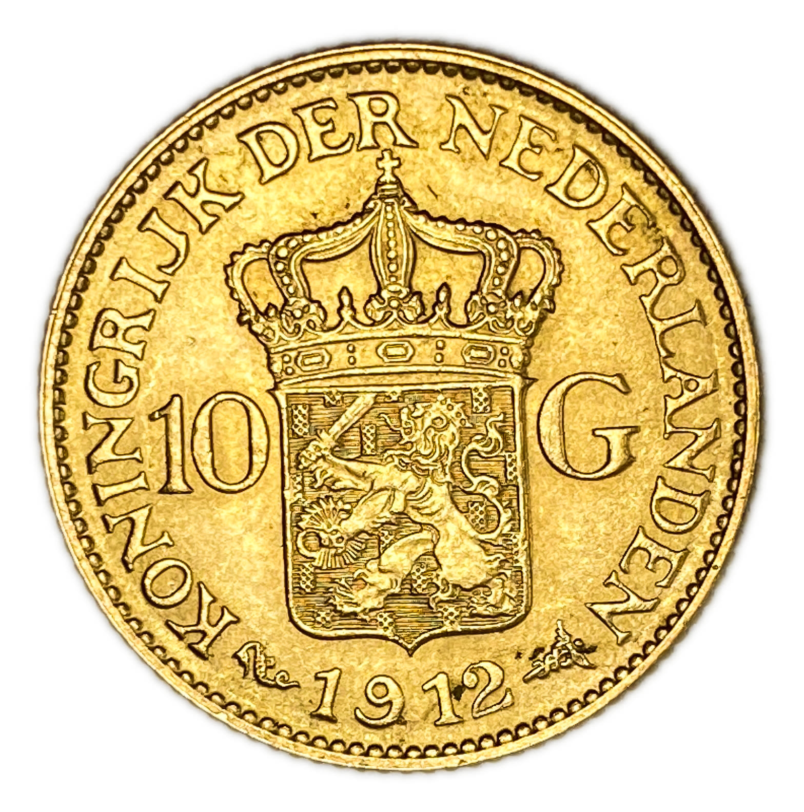 Netherlands – 10 Gulden 1912 – Wilhemina – Gold 900, 6.72g, 22.5mm - 1 0