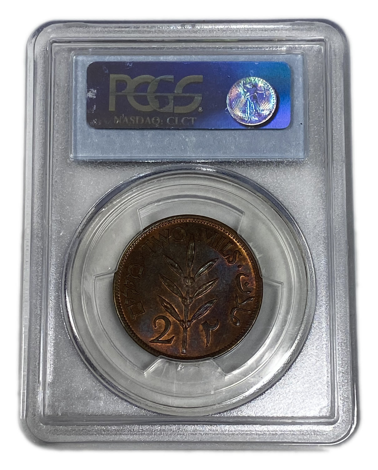 Palestine - 2 MIl 1942 - PCGS MS 65 RB - UNC - 1 3
