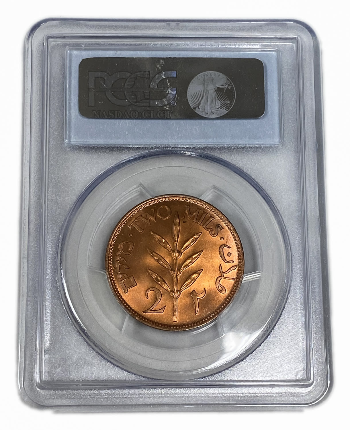 Palestine - 2 Mils 1945 - PCGS MS 65 RD - 1 3