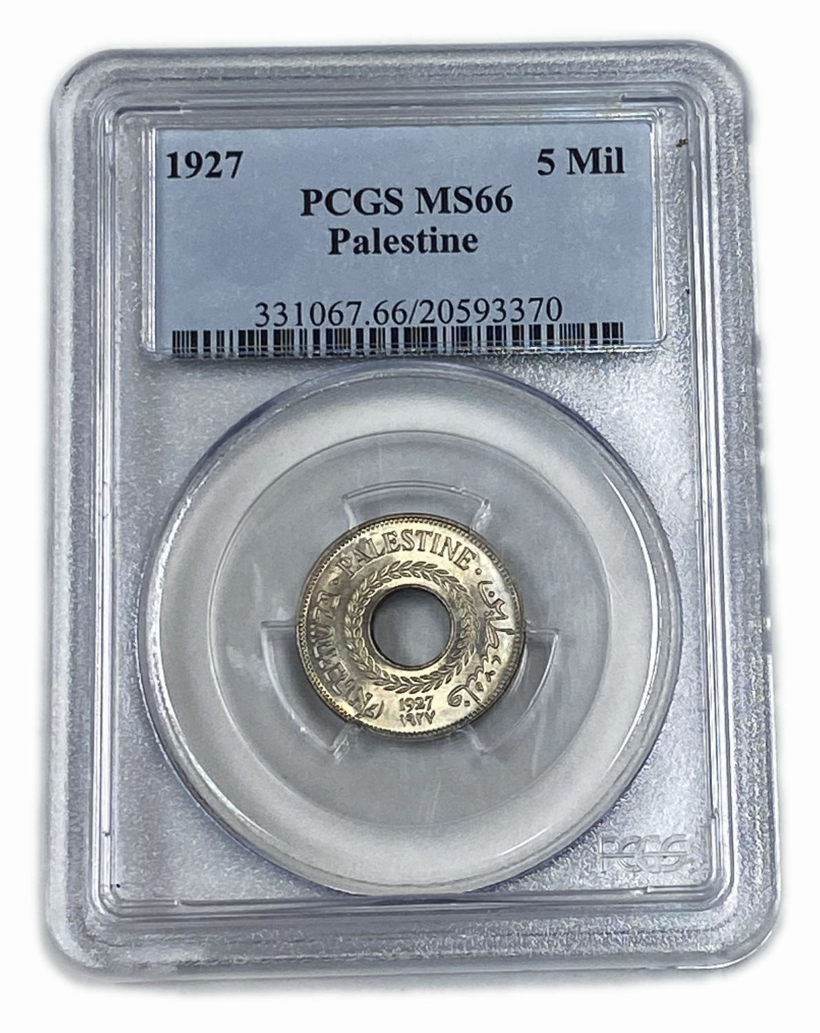 Palestine - 5 Mils 1927 - PCGS MS 66 - 1 2