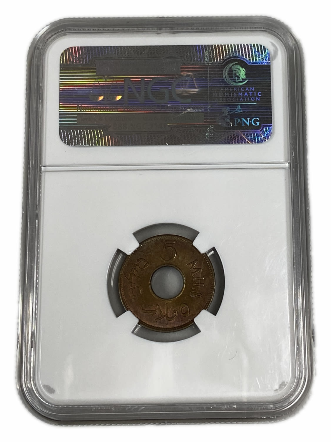 Palestine – 5 Mils 1944 – NGC MS 65 BN - 1 3