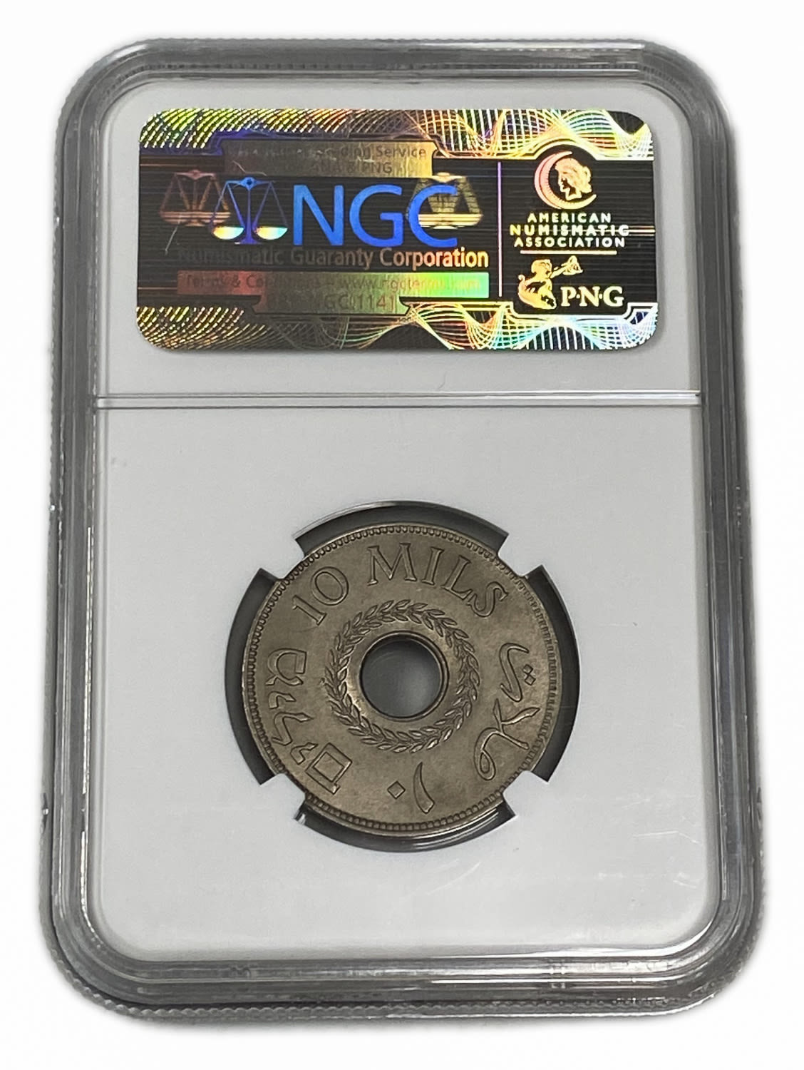Palestine – 10 Mils 1937 – NGC MS 65 – Rare in this High grade - 1 3