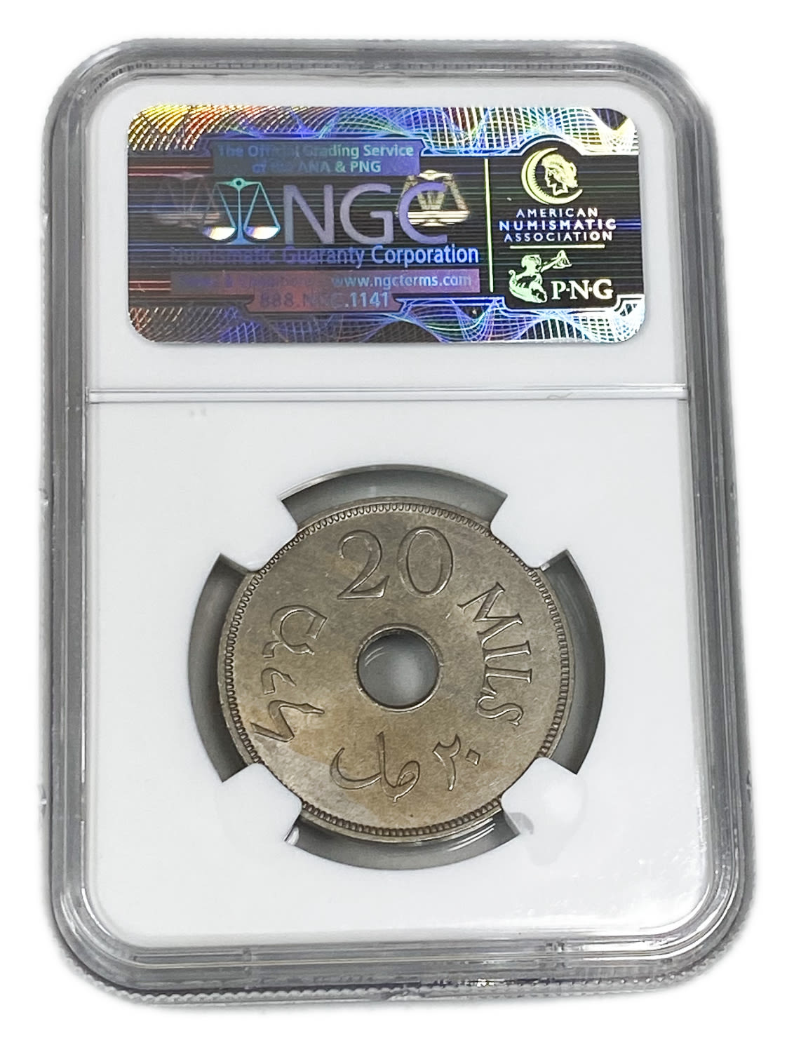 Palestine – 20 Mils 1933 – NGC MS 63 – Rare at this High Level - 1 3